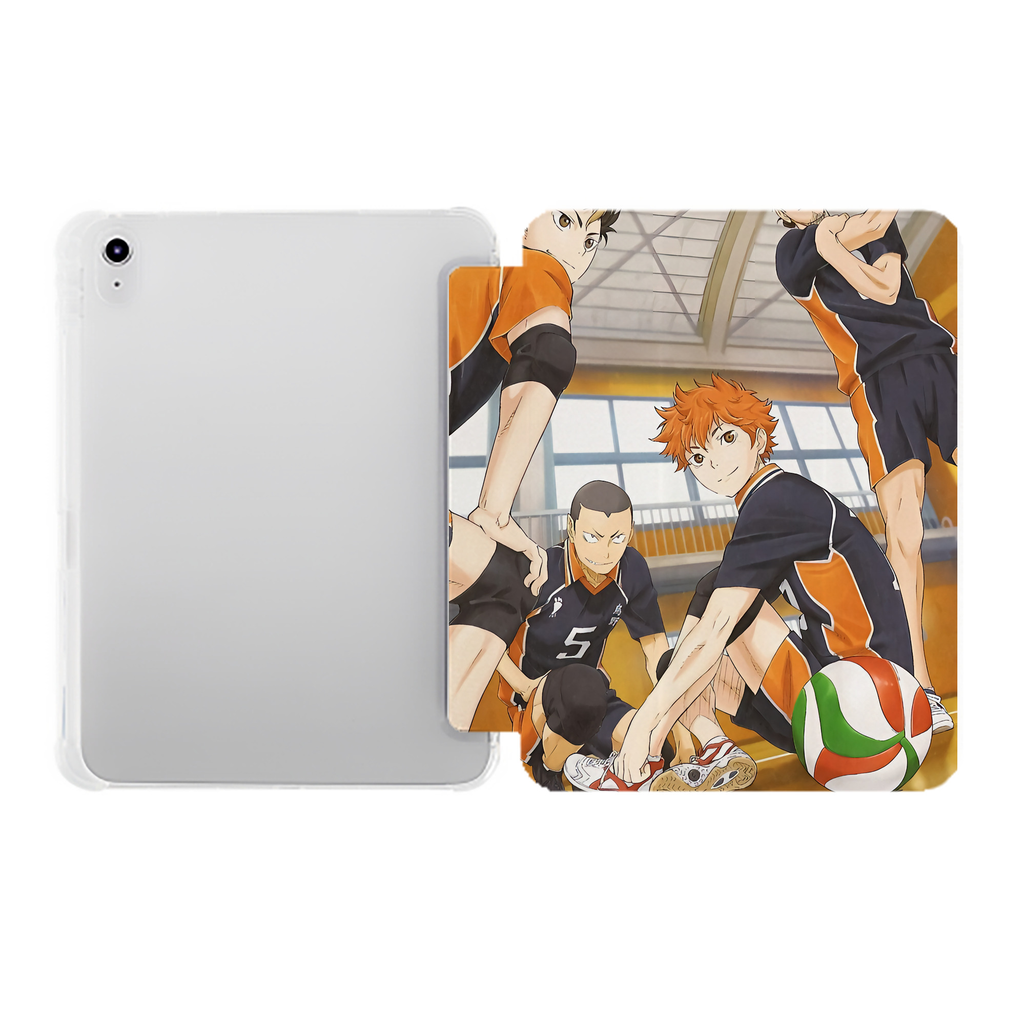（画像用） ハイキュー!! Haikyu!! IPad ケース ペン収納付き 三つ折りスタンド PUレザー×シリコン 対応機種9.5/10.5/10.9インチ